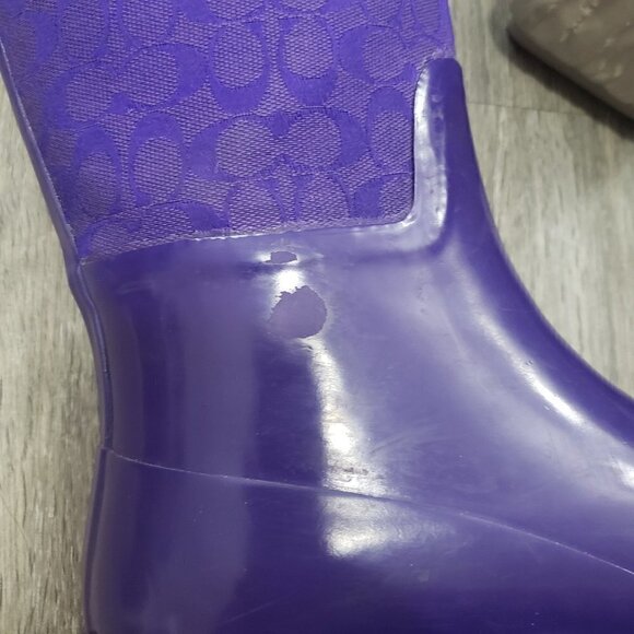 Coach Pearl Rainboots Purple Sz 8 - Picture 12 of 14